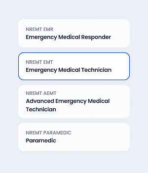 NREMT level selector